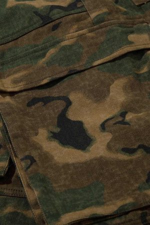 Concert Outfit Street Camouflage Multi Pocket Cargo Pants