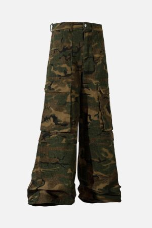Concert Outfit Street Camouflage Multi Pocket Cargo Pants