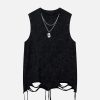 Concert Outfit Street Chain Waistcoat Ripped Vest