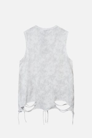 Concert Outfit Street Chain Waistcoat Ripped Vest