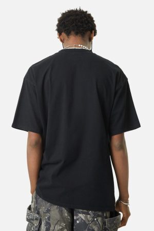 Concert Outfit Street Contrast Color Embroidered T-Shirt