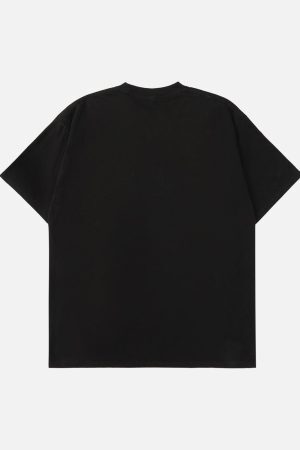 Concert Outfit Street Contrast Color Embroidered T-Shirt