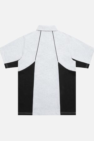 Concert Outfit Street Contrast Panel Polo Shirt