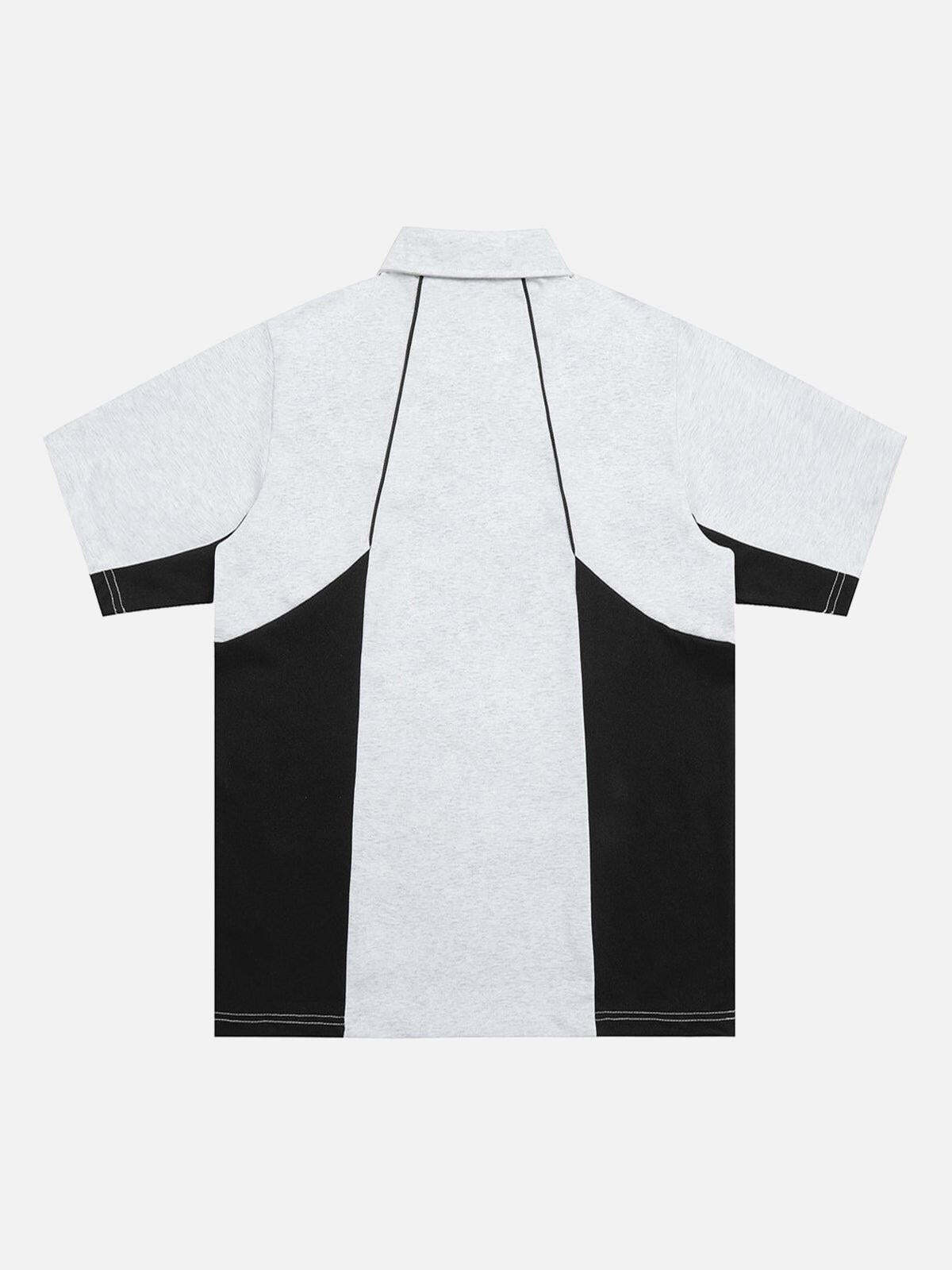 Concert Outfit Street Contrast Panel Polo Shirt Concert Outfit Street Contrast Panel Polo Shirt