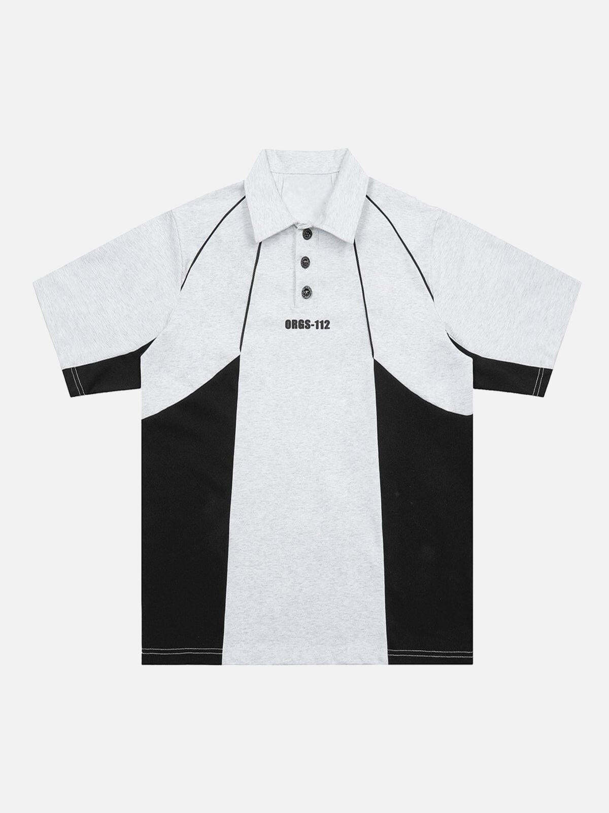 Concert Outfit Street Contrast Panel Polo Shirt Concert Outfit Street Contrast Panel Polo Shirt