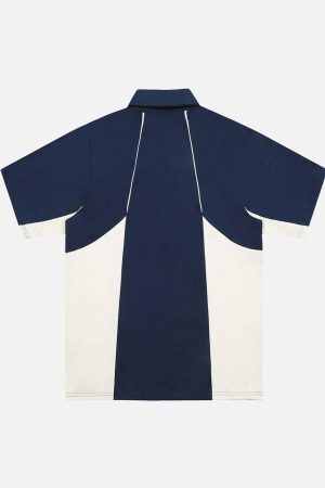 Concert Outfit Street Contrast Panel Polo Shirt