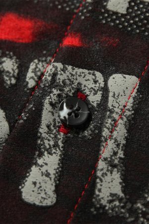 Concert Outfit Street Creative Pin Print Plaid Shirt