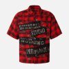 Concert Outfit Street Creative Pin Print Plaid Shirt