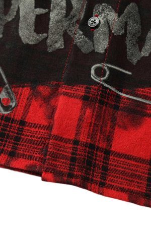 Concert Outfit Street Creative Pin Print Plaid Shirt