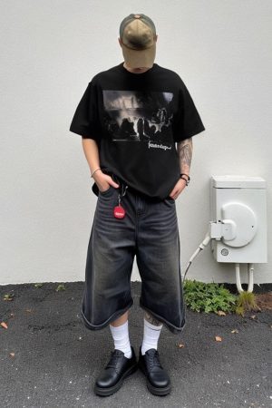 Concert Outfit Street Crew-Neck Print T-Shirt