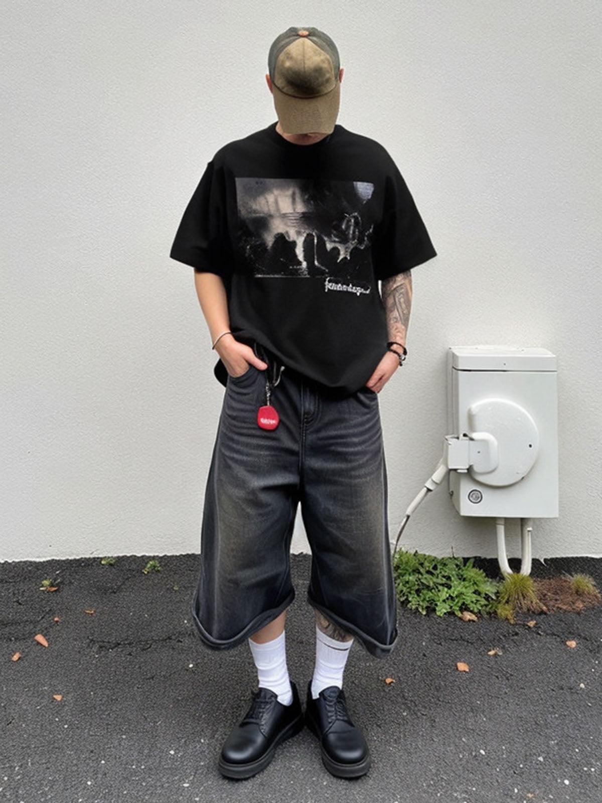 Concert Outfit Street Crew-Neck Print T-Shirt Concert Outfit Street Crew-Neck Print T-Shirt