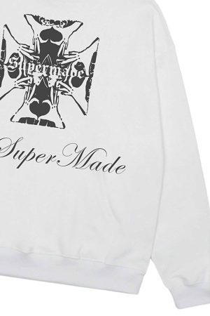 Concert Outfit Street Cross Letters Print Hoodie