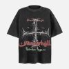 Concert Outfit Street Cross Print T-Shirt