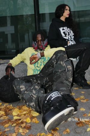 Concert Outfit Street Dark Camouflage Zipper Cargo Pants