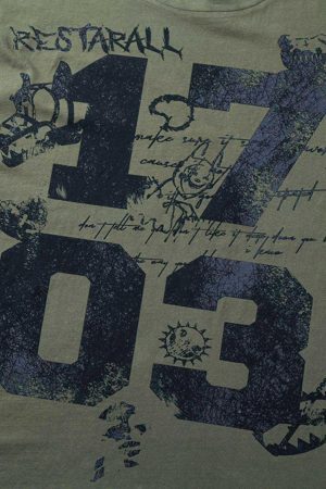 Concert Outfit Street Devil Tire Graffiti T-Shirt