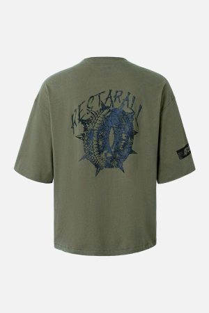 Concert Outfit Street Devil Tire Graffiti T-Shirt