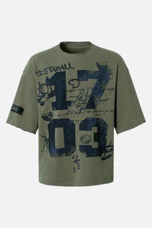 Concert Outfit Street Devil Tire Graffiti T-Shirt