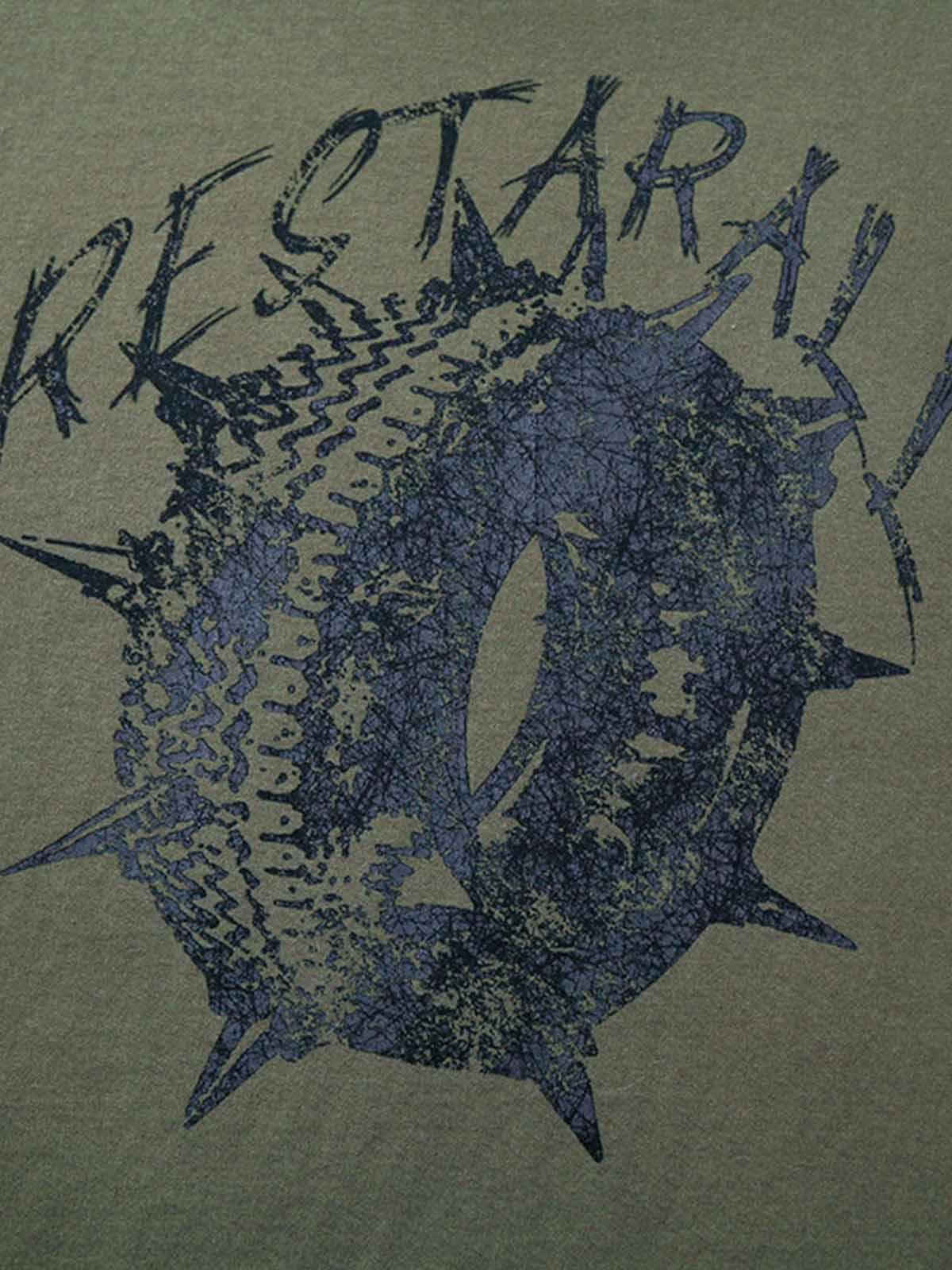 Concert Outfit Street Devil Tire Graffiti T-Shirt Concert Outfit Street Devil Tire Graffiti T-Shirt