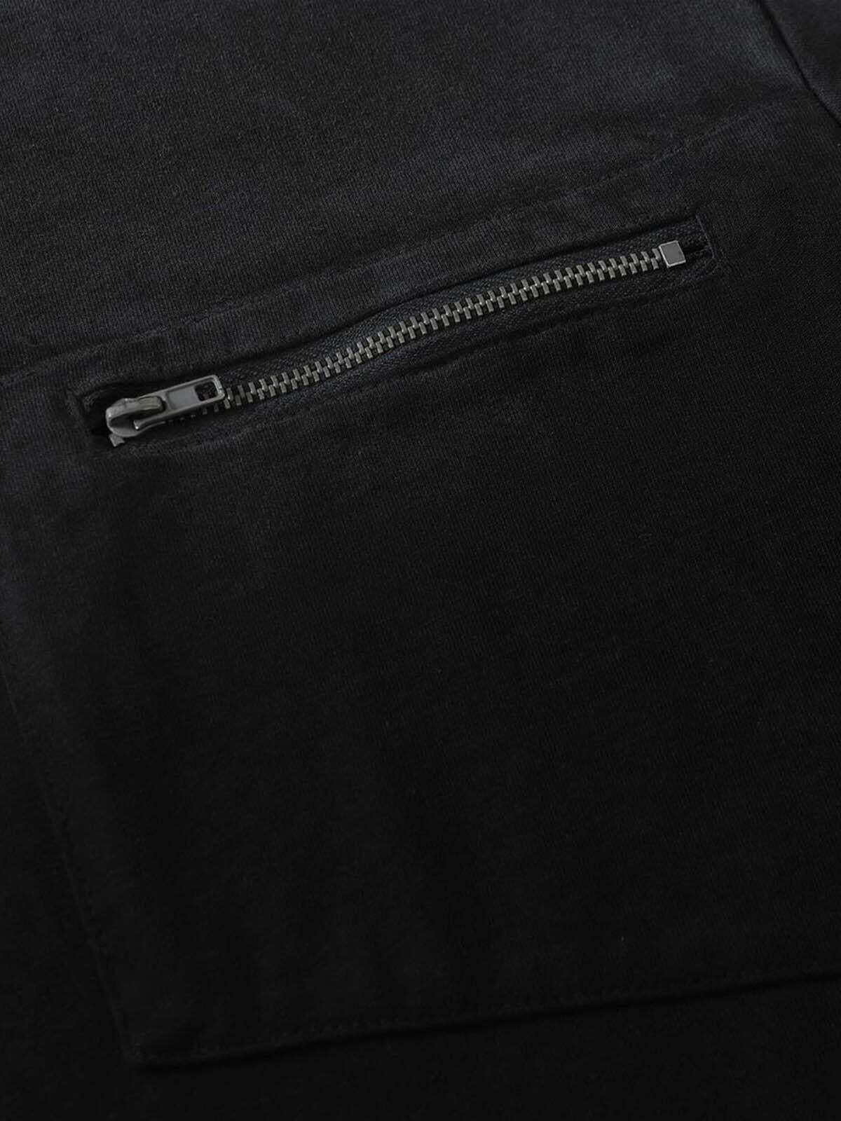 Concert Outfit Street Dirty-Dye Distressed Cut Pocket T-Shirt Concert Outfit Street Dirty-Dye Distressed Cut Pocket T-Shirt