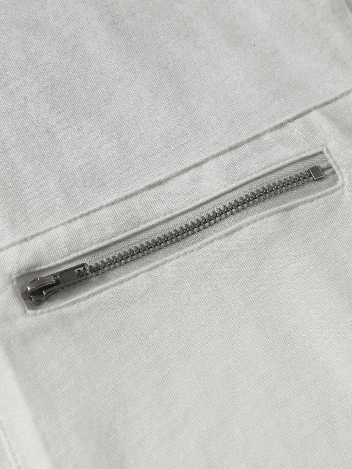 Concert Outfit Street Dirty-Dye Distressed Cut Pocket T-Shirt Concert Outfit Street Dirty-Dye Distressed Cut Pocket T-Shirt