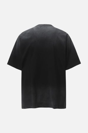 Concert Outfit Street Dirty-Dye Distressed Cut Pocket T-Shirt