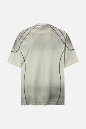 Concert Outfit Street Dirty Dyed Gradient Motorcycle T-Shirt