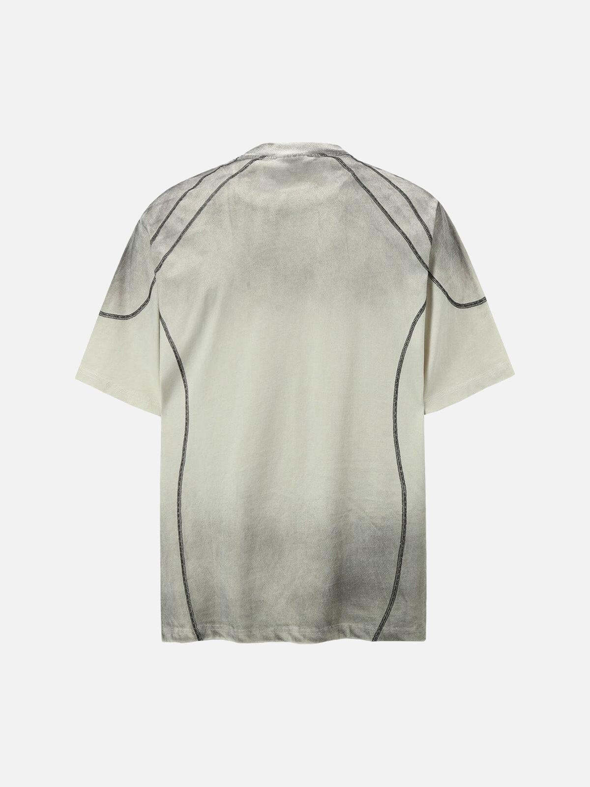 Concert Outfit Street Dirty Dyed Gradient Motorcycle T-Shirt Concert Outfit Street Dirty Dyed Gradient Motorcycle T-Shirt