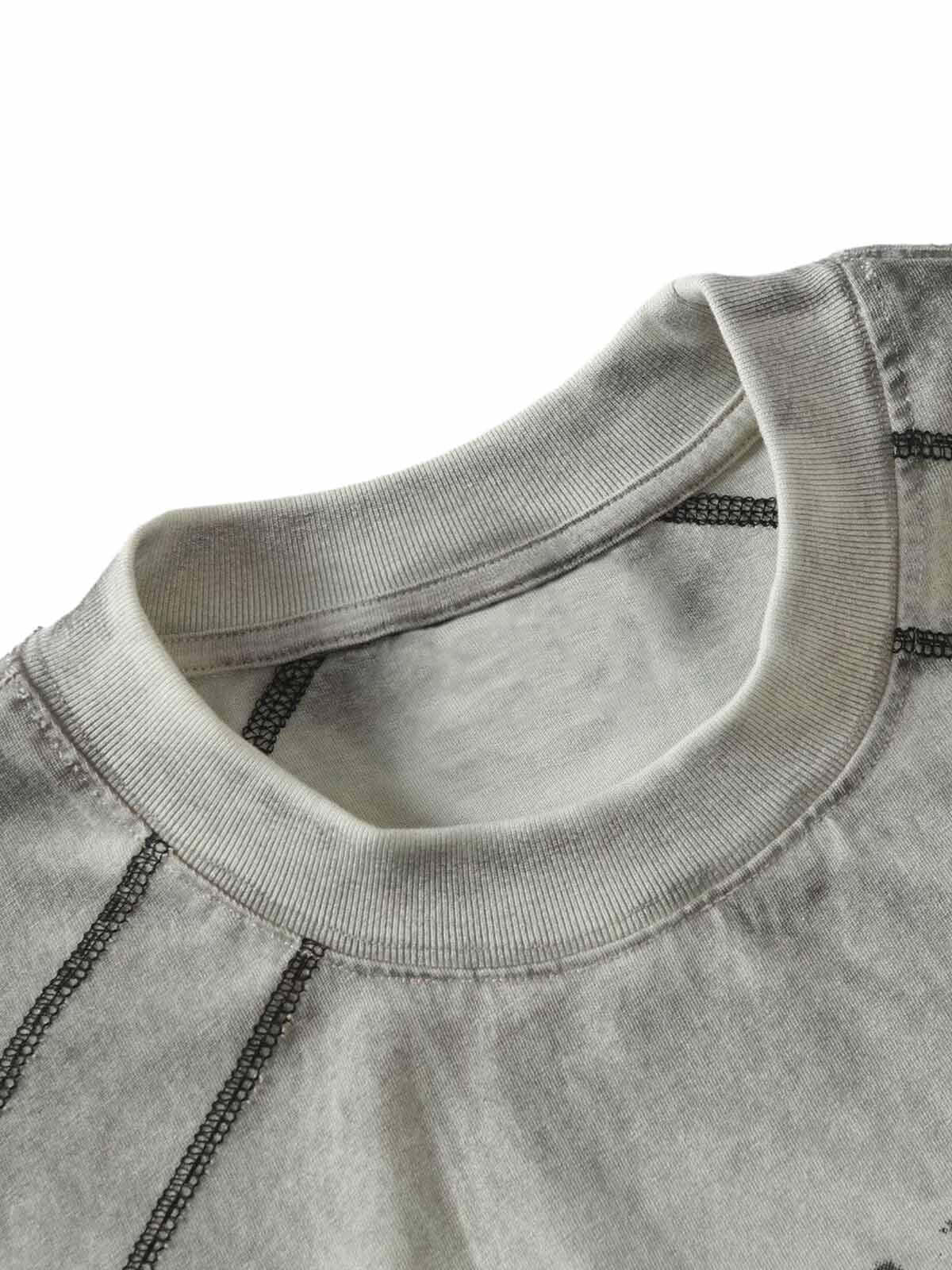 Concert Outfit Street Dirty Dyed Gradient Motorcycle T-Shirt Concert Outfit Street Dirty Dyed Gradient Motorcycle T-Shirt