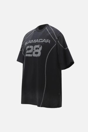 Concert Outfit Street Dirty Dyed Gradient Motorcycle T-Shirt