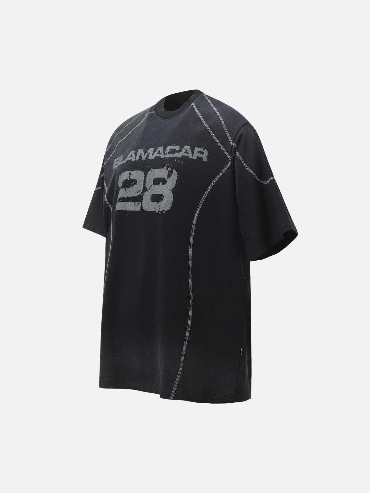 Concert Outfit Street Dirty Dyed Gradient Motorcycle T-Shirt Concert Outfit Street Dirty Dyed Gradient Motorcycle T-Shirt