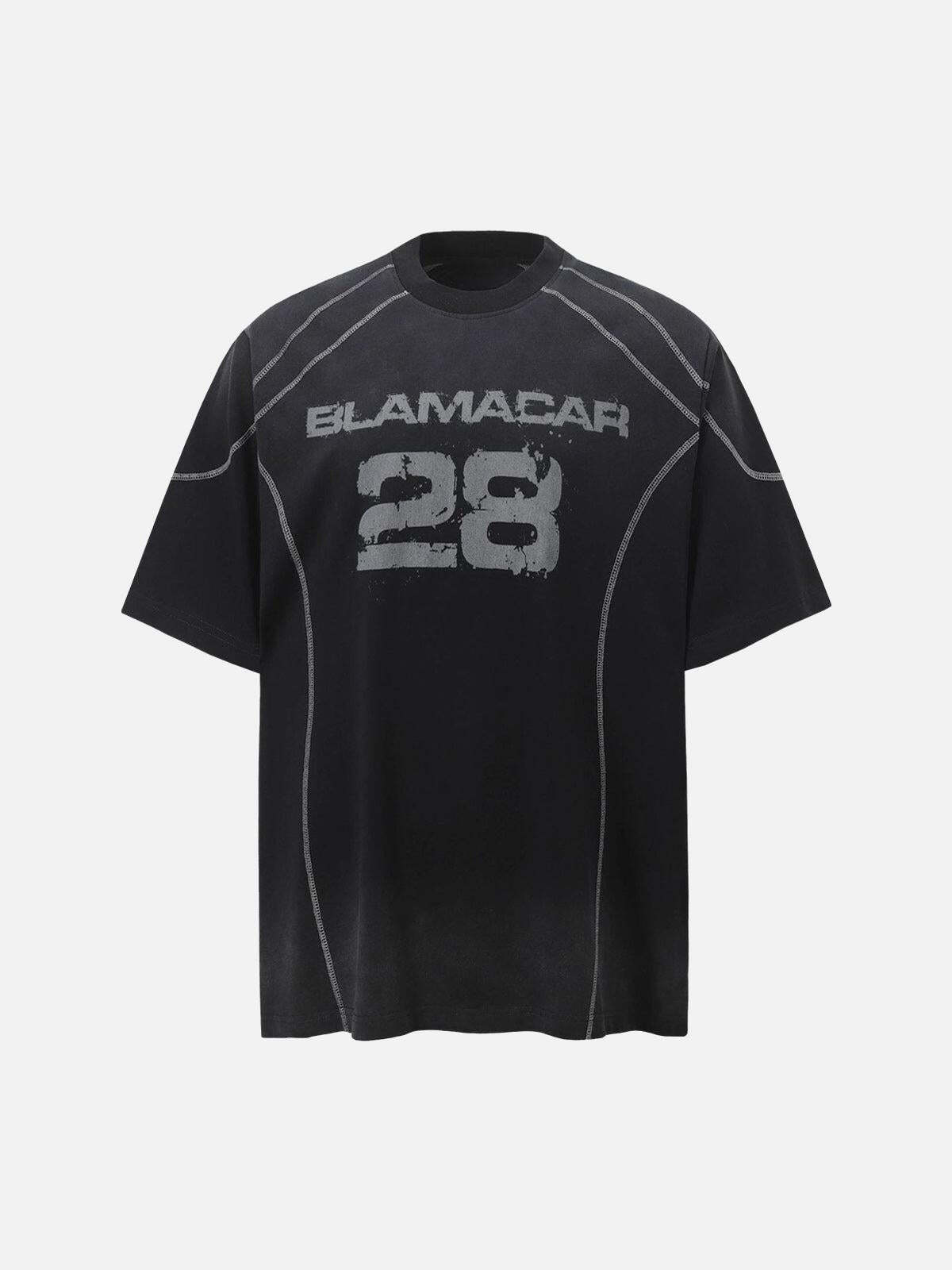 Concert Outfit Street Dirty Dyed Gradient Motorcycle T-Shirt Concert Outfit Street Dirty Dyed Gradient Motorcycle T-Shirt