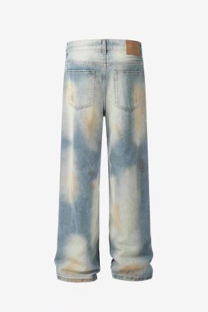 Concert Outfit Street Distressed Industrial Style Straight Jeans
