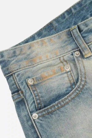 Concert Outfit Street Distressed Industrial Style Straight Jeans