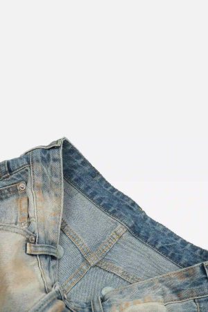 Concert Outfit Street Distressed Industrial Style Straight Jeans