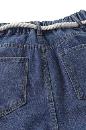 Concert Outfit Street Drawstring Star Applique Jeans