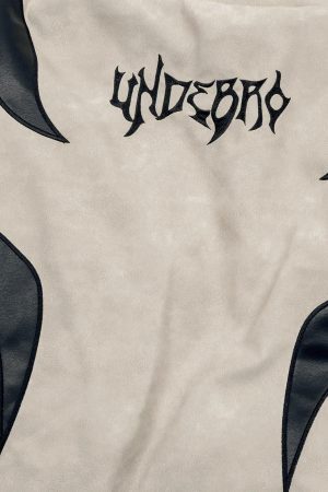 Concert Outfit Street Flame Embroidered Suede Padded Puffer Jacket