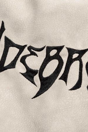 Concert Outfit Street Flame Embroidered Suede Padded Puffer Jacket