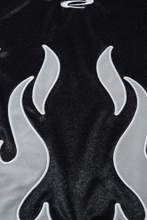 Concert Outfit Street Flame Embroidery POLO T-Shirt