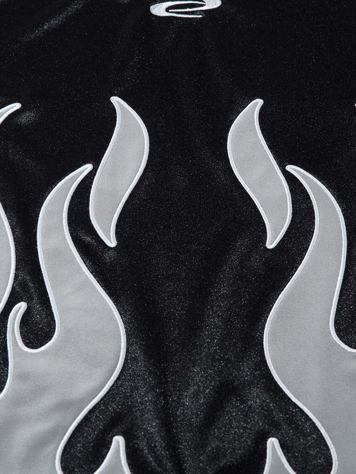 Concert Outfit Street Flame Embroidery POLO T-Shirt Concert Outfit Street Flame Embroidery POLO T-Shirt