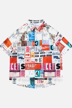 Concert Outfit Street Full Printed Short-Sleeved Shirts