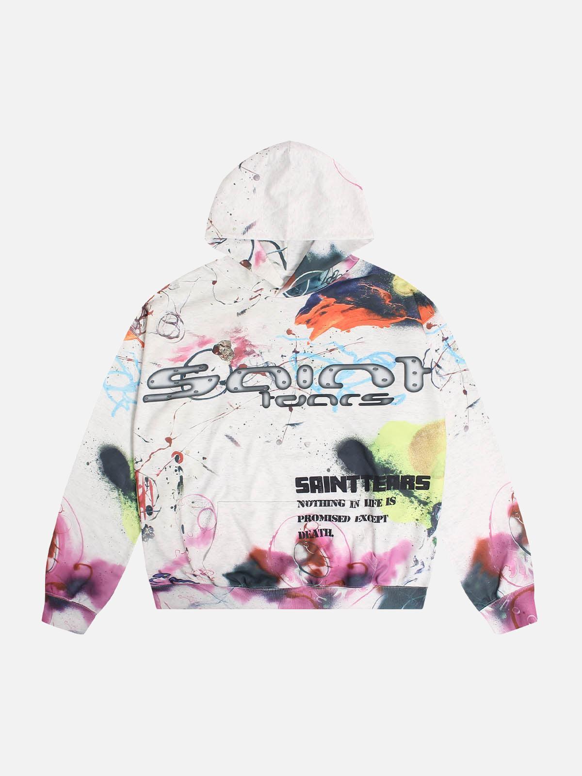 Concert Outfit Street Graffiti Hooded Sweatshirt Concert Outfit Street Graffiti Hooded Sweatshirt