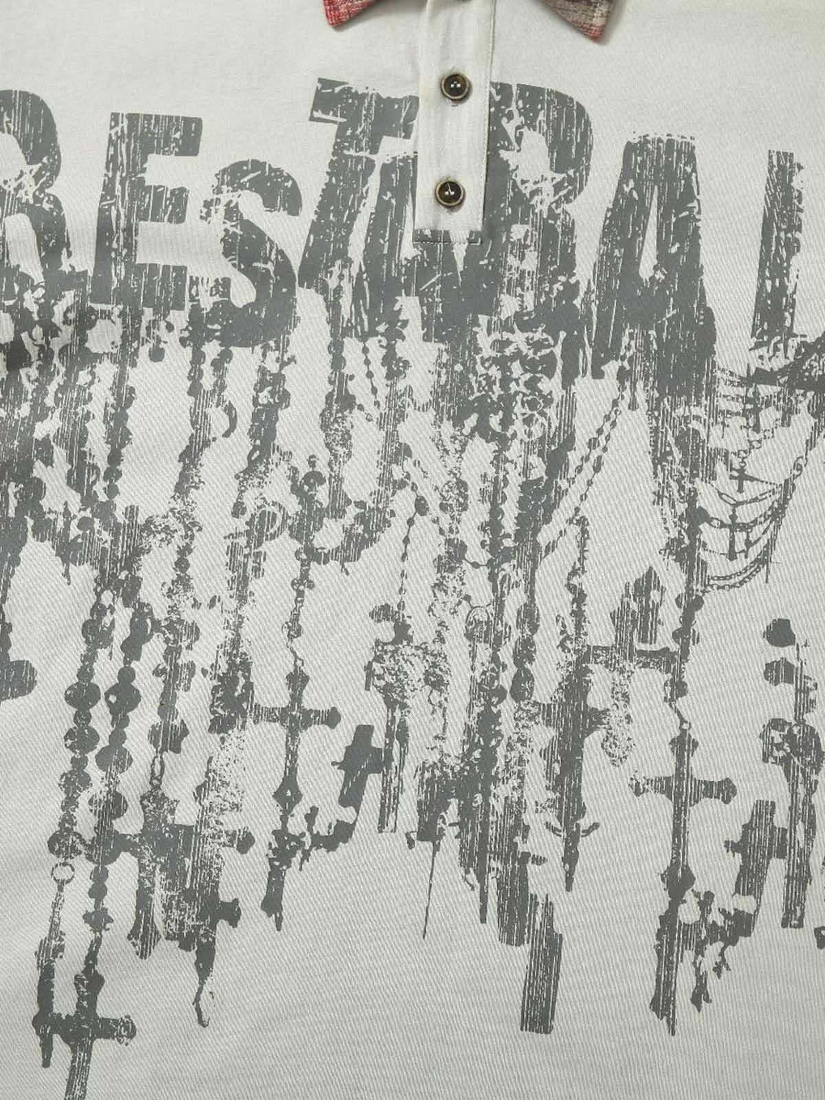 Concert Outfit Street Graffiti POLO Lapel Shirt Concert Outfit Street Graffiti POLO Lapel Shirt