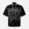 Concert Outfit Street Graffiti POLO Lapel Shirt