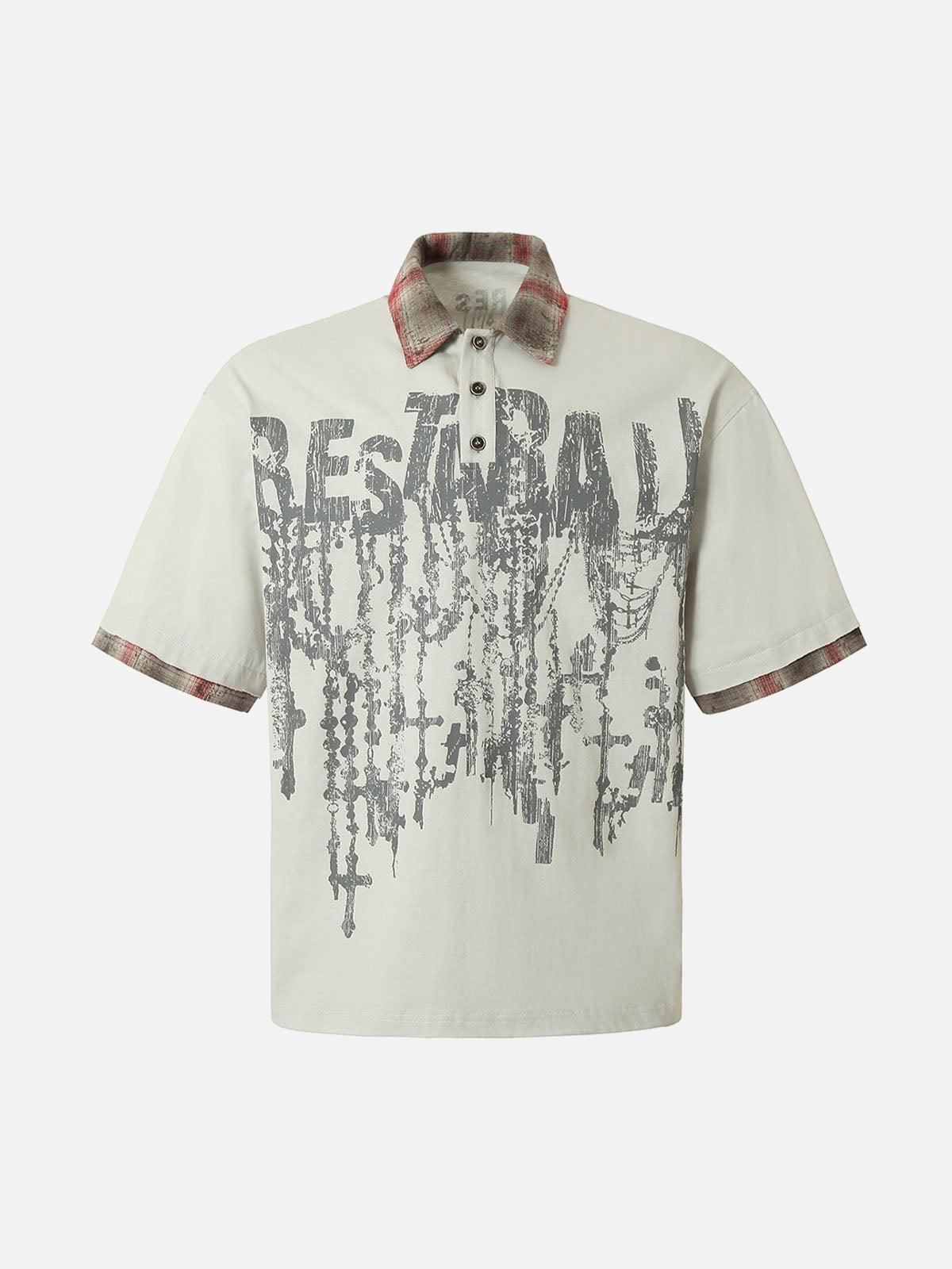 Concert Outfit Street Graffiti POLO Lapel Shirt Concert Outfit Street Graffiti POLO Lapel Shirt