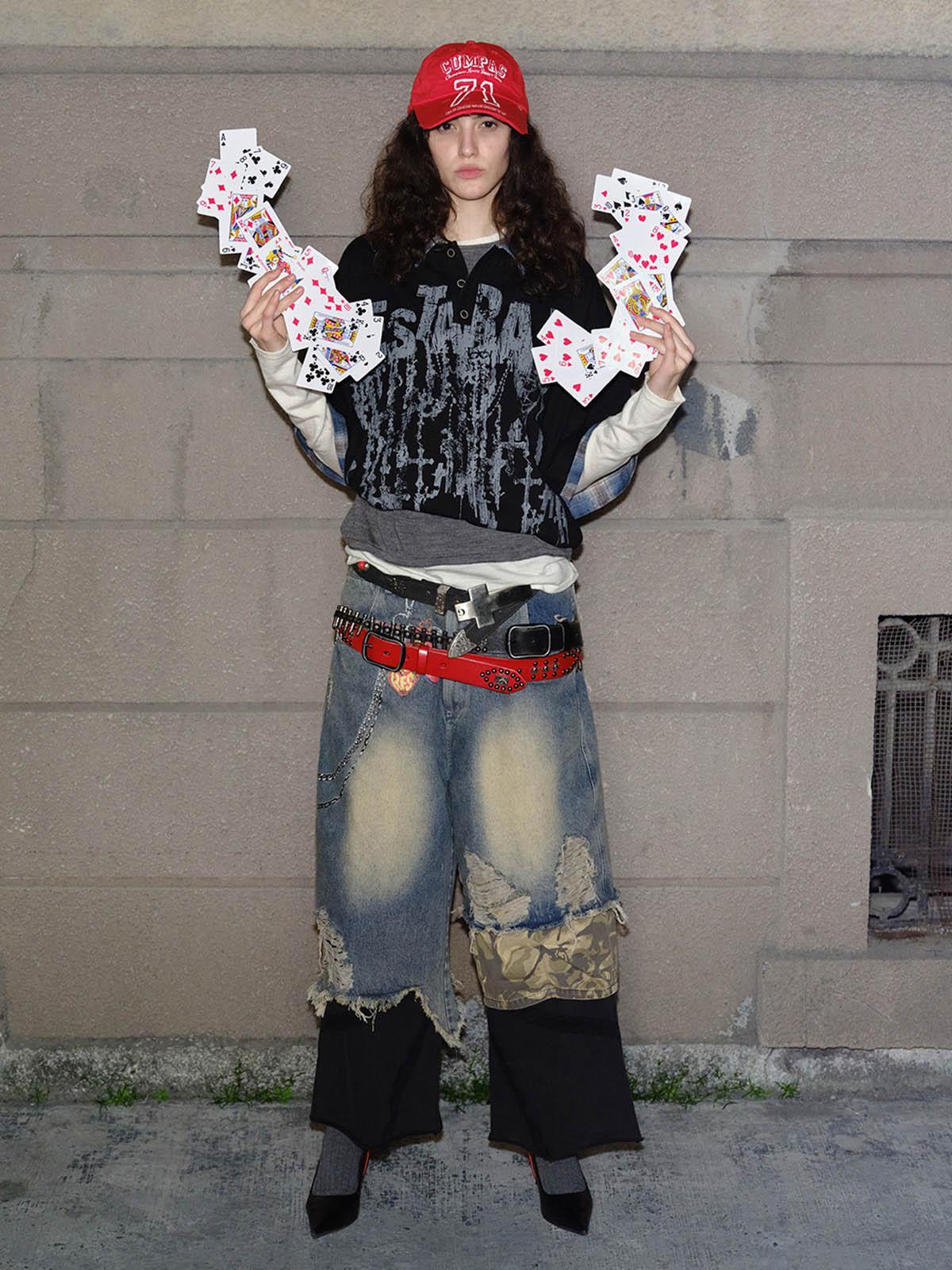 Concert Outfit Street Graffiti POLO Lapel Shirt Concert Outfit Street Graffiti POLO Lapel Shirt