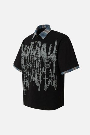 Concert Outfit Street Graffiti POLO Lapel Shirt