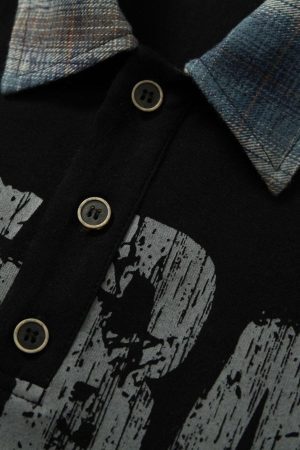 Concert Outfit Street Graffiti POLO Lapel Shirt