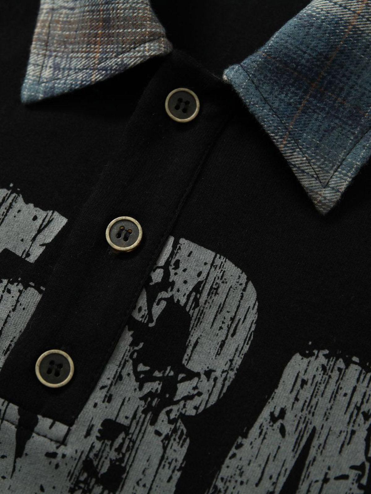 Concert Outfit Street Graffiti POLO Lapel Shirt Concert Outfit Street Graffiti POLO Lapel Shirt