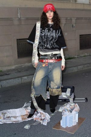 Concert Outfit Street Graffiti POLO Lapel Shirt