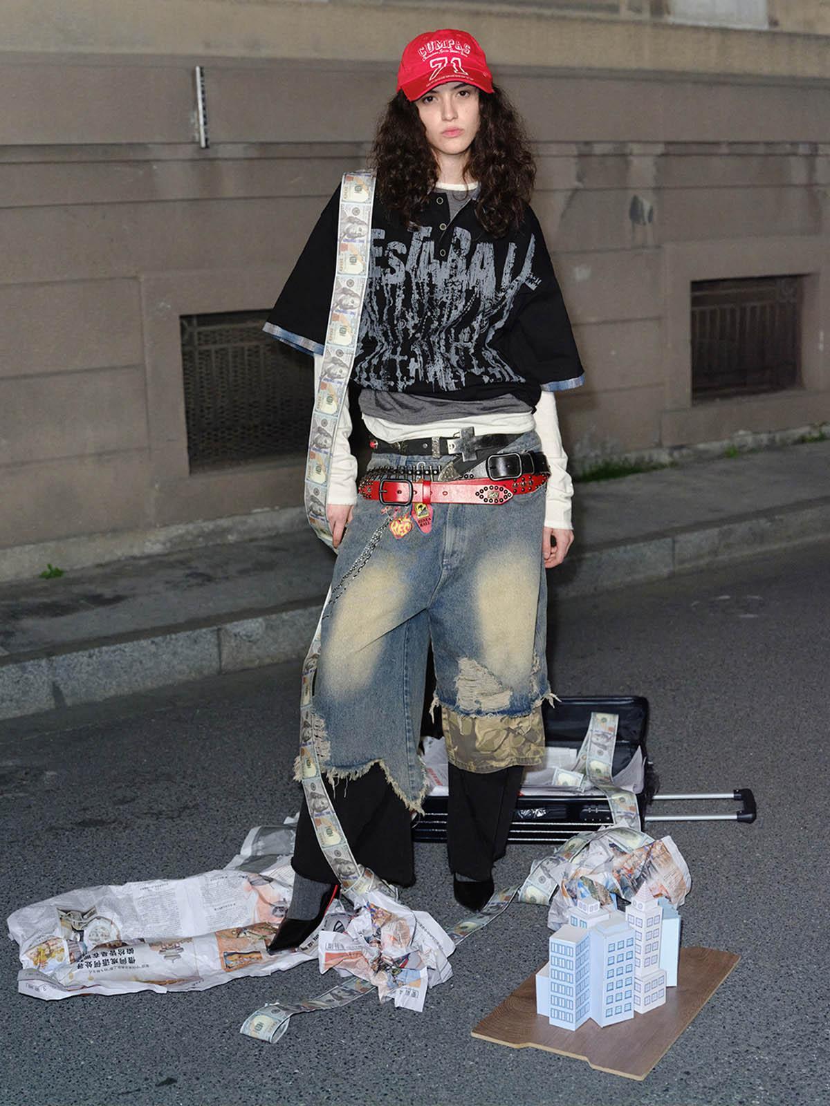 Concert Outfit Street Graffiti POLO Lapel Shirt Concert Outfit Street Graffiti POLO Lapel Shirt